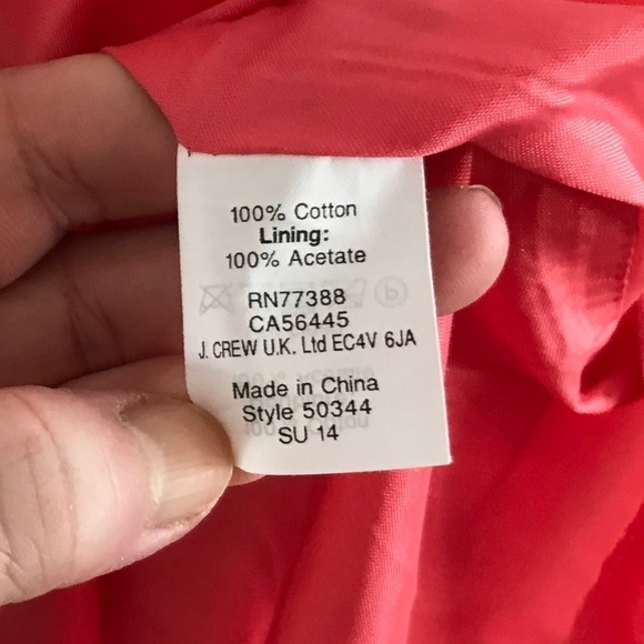 J. Crew Mini dress Preppy Coral Pink/red Fit & Flare Cotton Minimalist Sz 00 - Picture 9 of 11